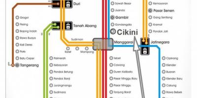 Karta željezničkog kolodvora u Jakarta 