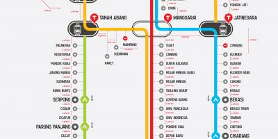 Prigradski linije Jakarta karti