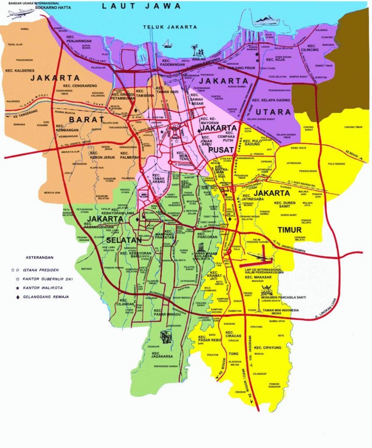 karta Jakarta znamenitosti