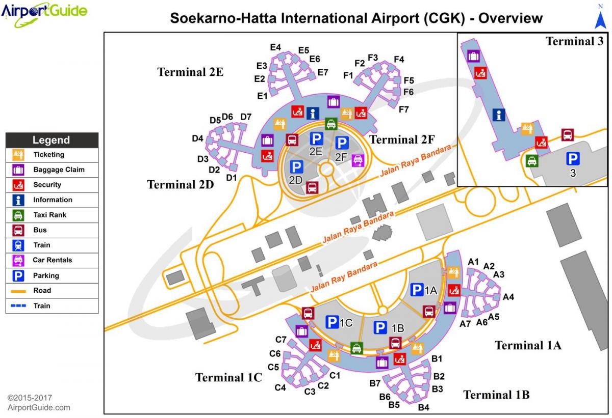 međunarodne zračne luke Soekarno-Hatta karti
